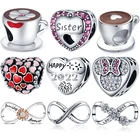 Подвеска Ssilver в виде восьми фигурок, оригинальный браслет Pandora и браслет для женщин, подарок на день рождения, Модная бижутерия, новинка 2021