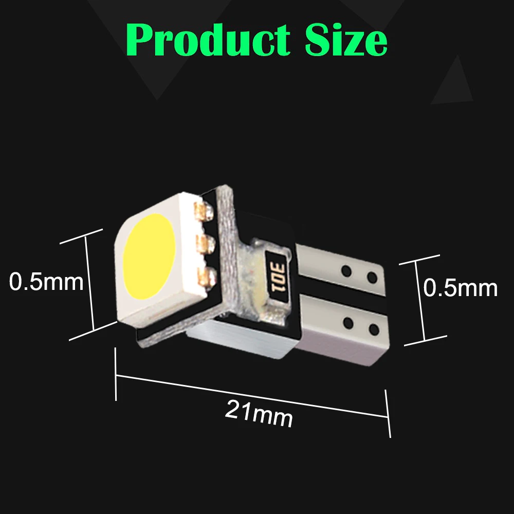 10 шт. T5 5050 1smd приборные огни сигнальный индикатор приборной панели Белый