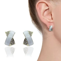 korean style x letter fashion earrings new arrival white crossed studs with silver post romantic jewelry for women