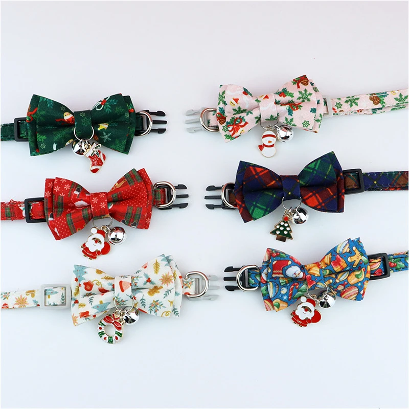 

Cats Accessories Pet Gato Cat Collar Pet Puppy Accessories Merry Christmas Cat Collars Leads Festival Pets Product