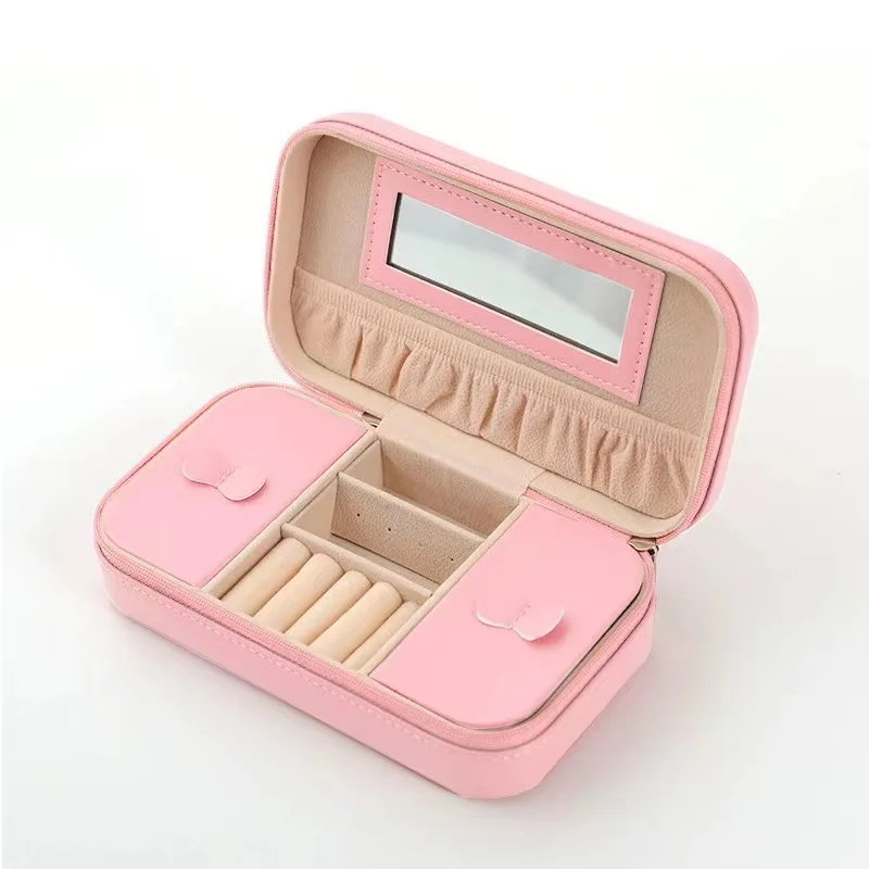 Wholesale Girl Mirror Jewelry Extended Leather Long Solid Color Earrings Storage Box Waterproof AAA Watch Factory