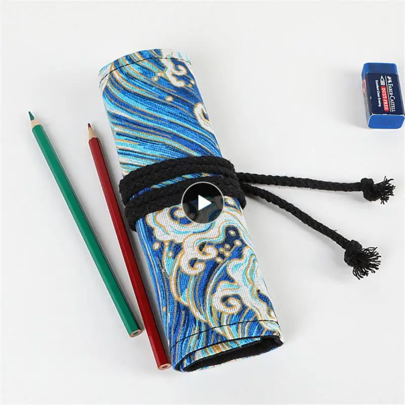 

Прочный карандаш в связке, бокс для канцелярских принадлежностей из хлопка и льна, простой доступ, смелый связывающий шнур, сумка для хранения канцелярских принадлежностей, Холщовая Сумка