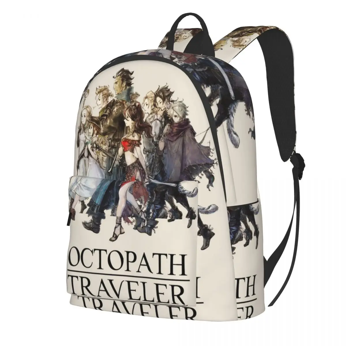 

Черный рюкзак с логотипом путешественника Octopath, финальная фантазия, квадратные enix Молодежные рюкзаки для колледжа, милые школьные сумки, рю...