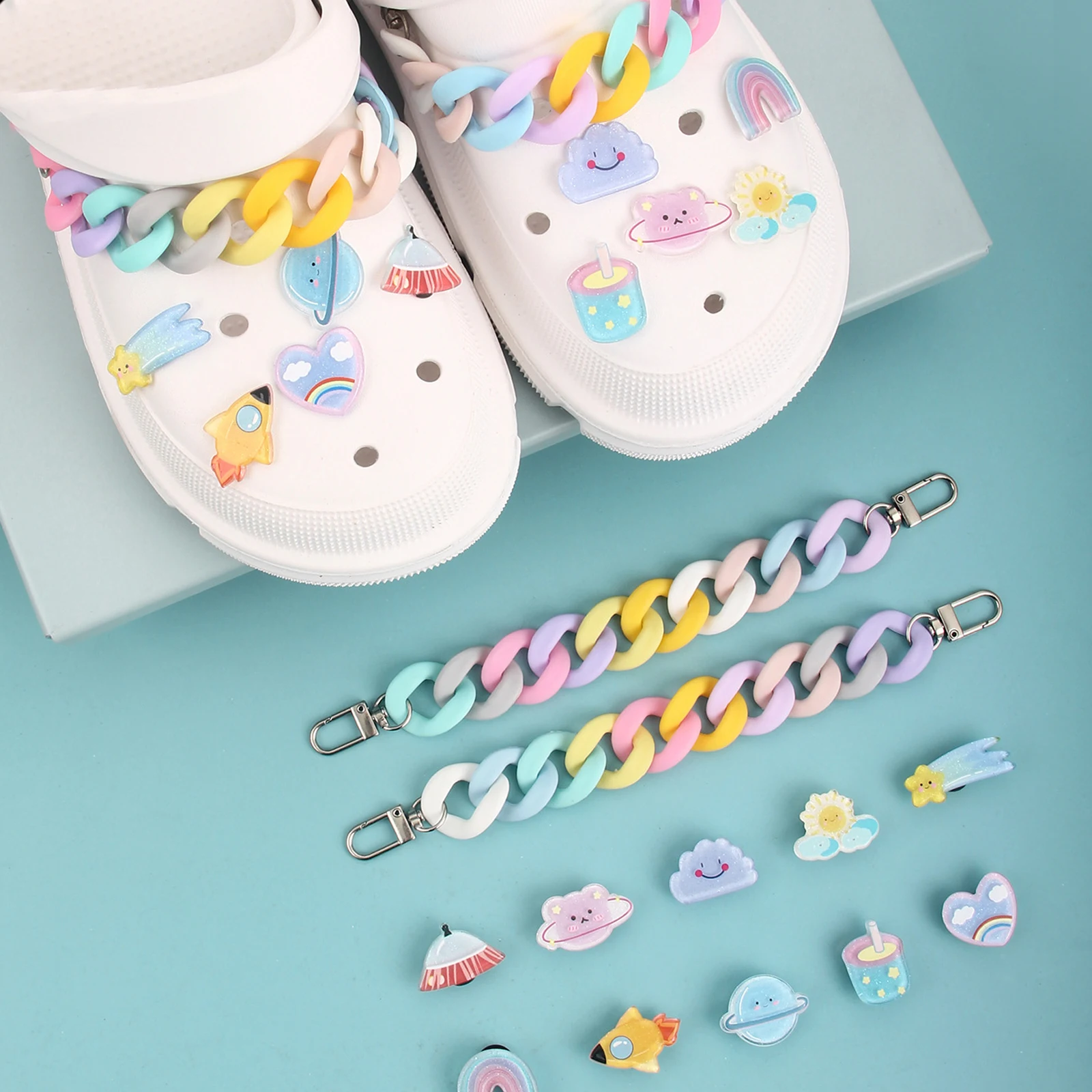 

DIY Cute Croc Charms Designer Fashion Cute Cartoon Clouds Quality All-match Shoes Charms for Crocs Finished Product