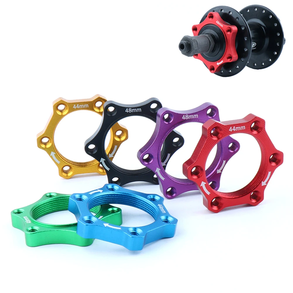 

44/48mm Disc Brake Flange Adapter Bicycle 6 Bolts Hole Mountain Bike Lock Nut Fits Screw-on Threaded Hubs Cycling Parts