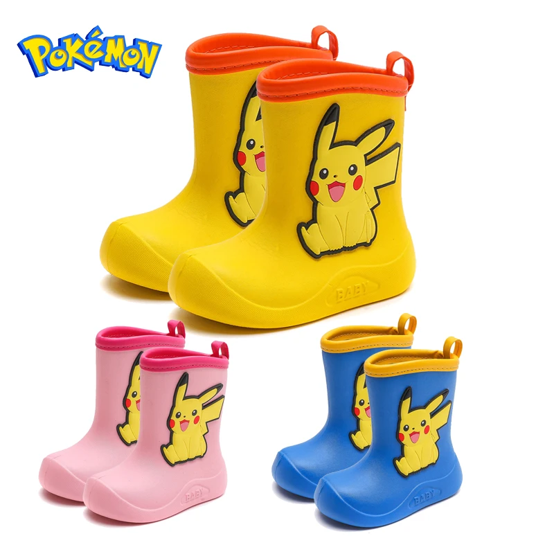 

Pokemon Kids Rain Boots Anime Pikachu Cartoon Kawaii EVA Waterproof Non-Slip Water Shoes Boys Girls Rainy Day Light Shoes Gifts