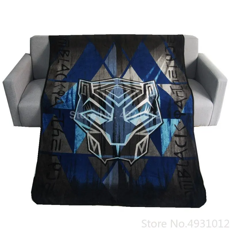 2023 Disney Black Panther Hot Avengers Plush Blankets Throw for Boys BedSpread on Sofa Bedroom Decoration 117x152CM