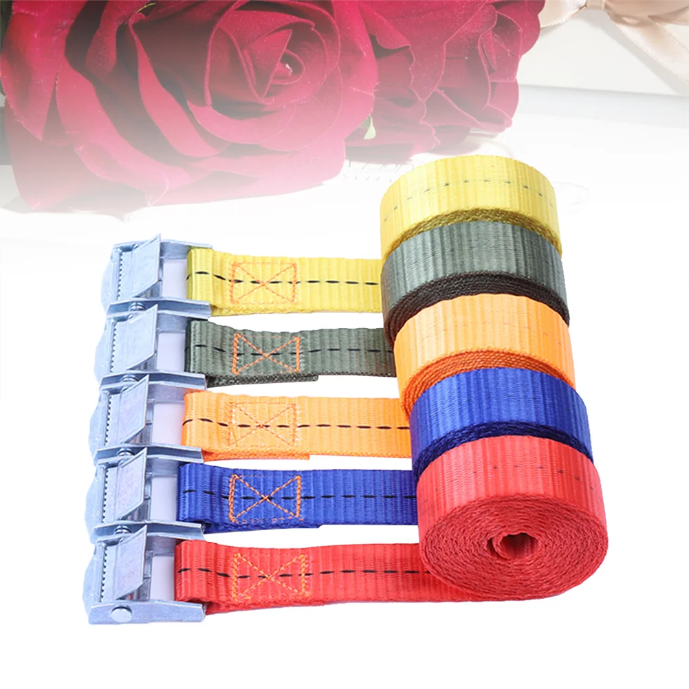 

5 Cargo Belt Bundling Zinc Buckle Cargo Belt Goods Belt for Motorcycle House
