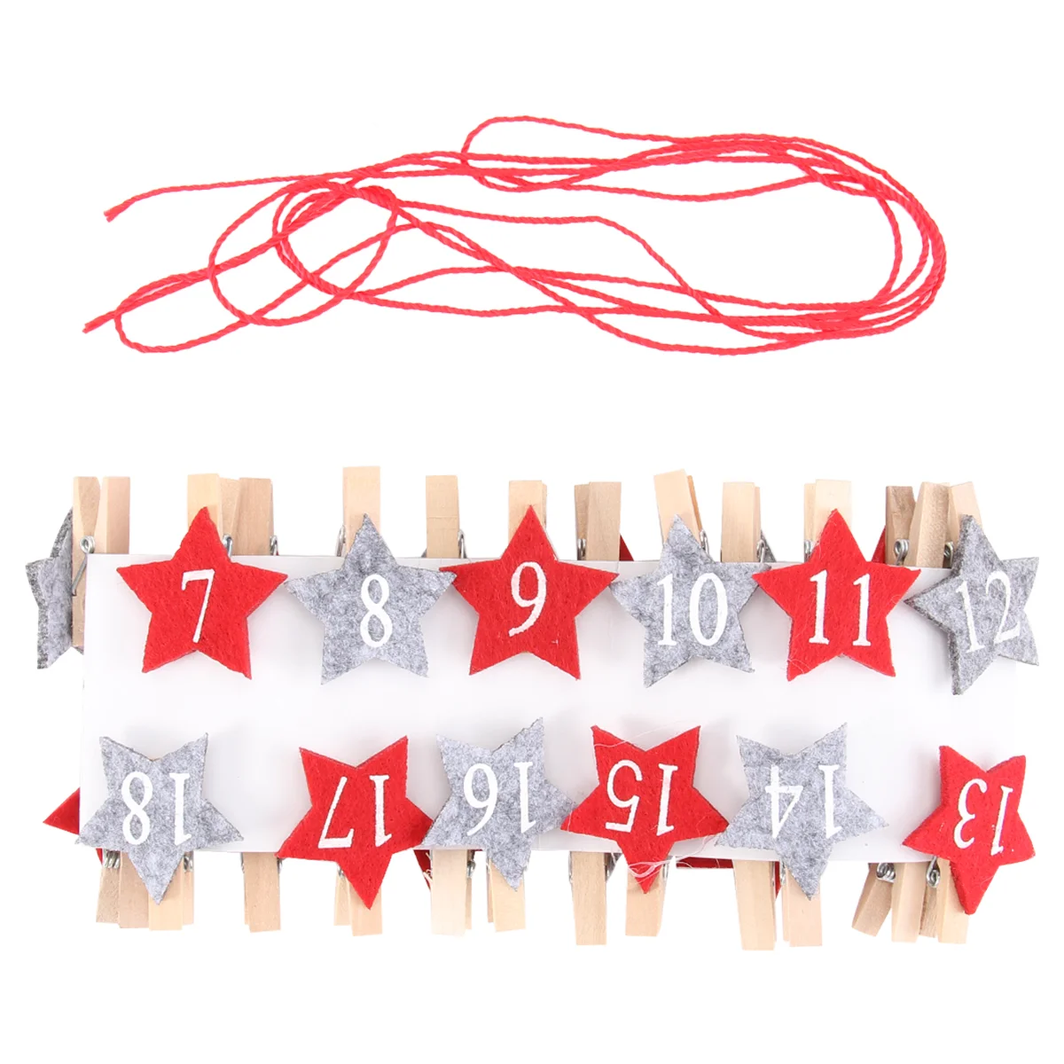 

24pcs Christmas Wood Clips Christmas Photo Clips Decorative Star Clothespins DIY Photo Pegs For Home School Craft Decor