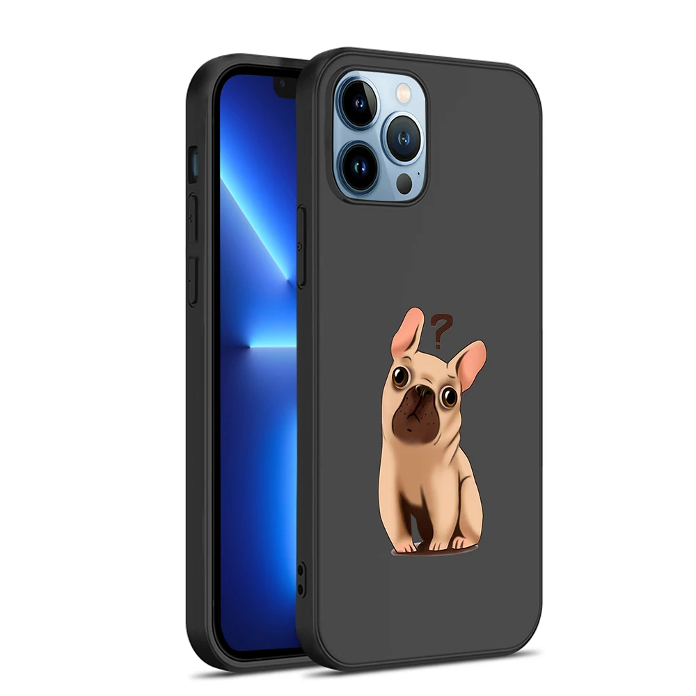 

Funny Dog Phone Case For iPhone 14 ProMax 13 Mini Soft Cases 12 11 Pro 7 8 Plus XR XS Max SE 2022 2020 Black TPU Cover Fundas