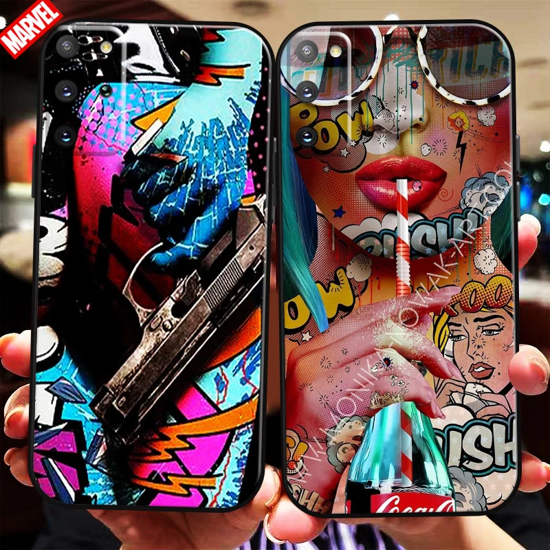 

Street Graffiti Oil Painting For Samsung Galaxy S21 S20 Ultra FE 5G S21 S20 S10 10E S9 S8 Plus Phone Case Funda Coque Soft
