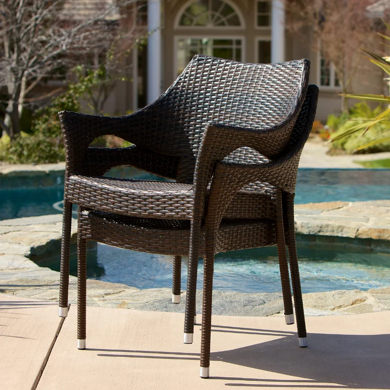 

Brown Outdoor Wicker Chairs (Set of 2) balcony furniture outdoor chair set