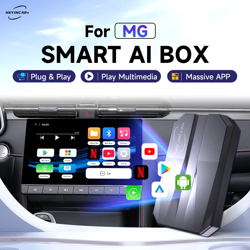 

2023 HEYINCAR DIY Smart AI Box Wireless Android Auto CarPlay For MG ZS EV MULAN MG4 MG5 EHS MARVEL R MAXUS Netflix YouTube IPTV