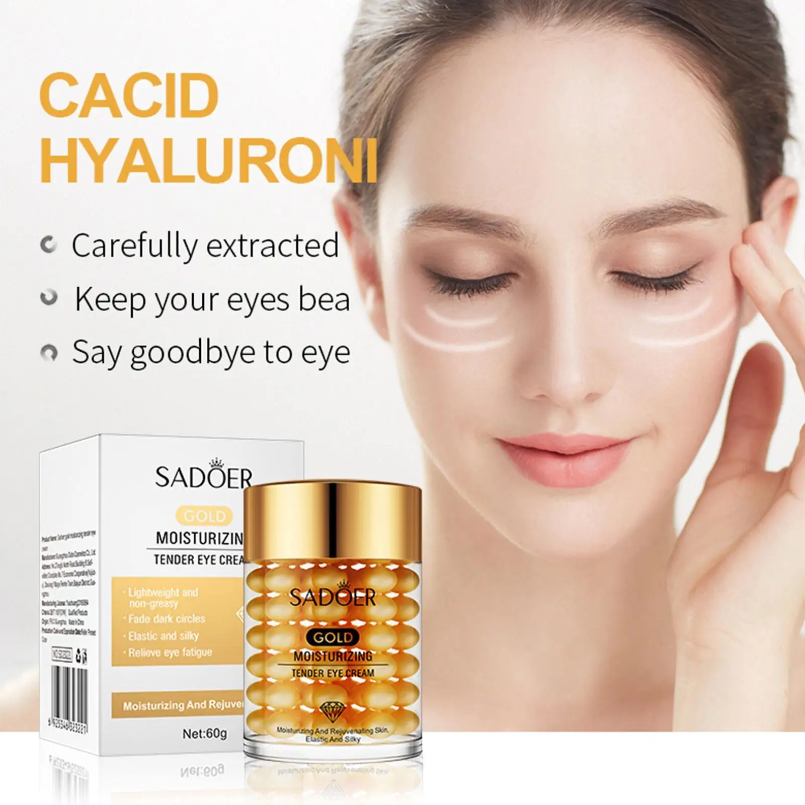 

Gold Moisturizing Eye Cream Removing Dark Circles Eye Bag Eye Cream Anti-Wrinkle Moisturizing Eye Care Moisturizing Essence Firm