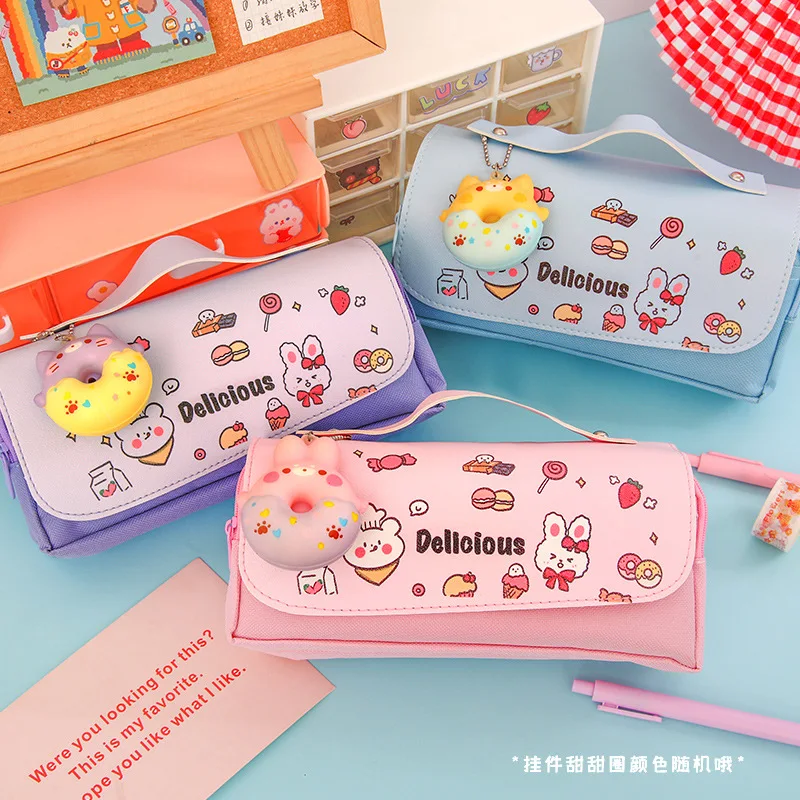 

LE Large Capacity Pencil Case Lapiceras Estuche Escolar Pencils Bag Pouch Stationery Box School Supplies Estuches Escolares