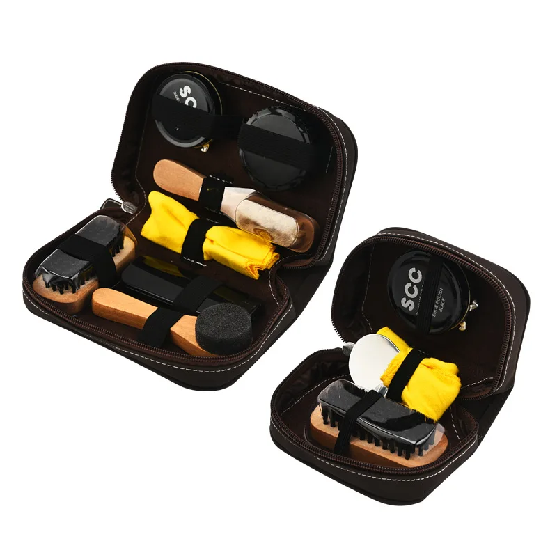 7pcs/Set Professional Leather Shoes Cleaning Care Tool Kit Brush Sponge Polish Foam Applicator Cleaner Tools Set