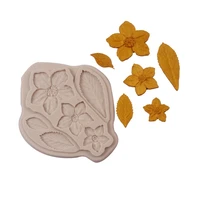 small tree flower leaf silicone mold fondant biscuit candy chocolate mould epoxy resin molds diy homemade cake decorate kitchen