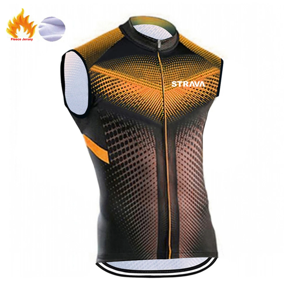 

Winter Thermal Fleece Sleeveless Cycling Jersey Jacket Mtb Bike Shirts Warm Bicycle Clothing Tops Outdoor Men Vest Uniform