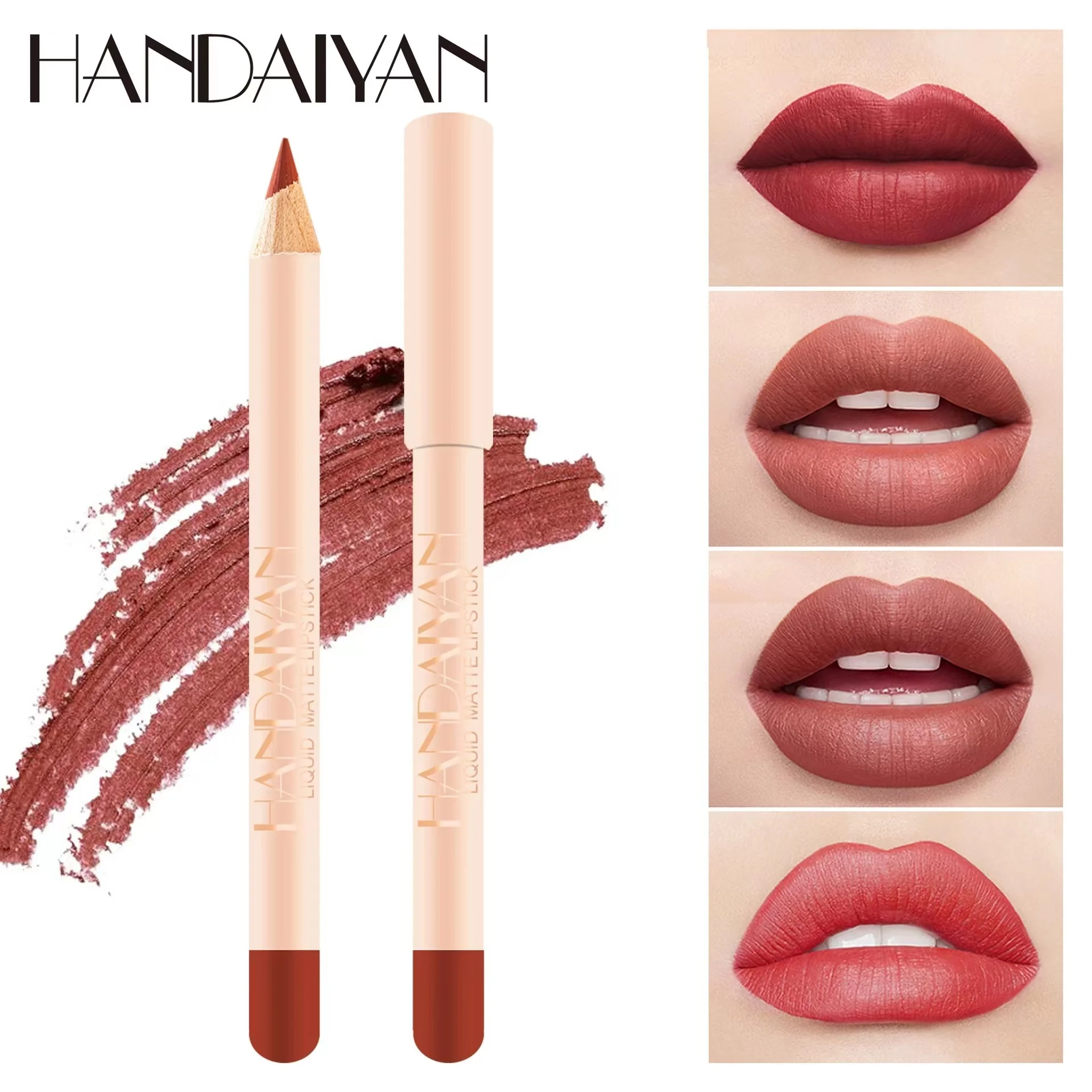 

HANDAIYAN 12-Color Matte Lipstick Lip Liner Set Easy To Use Velvet Matte Lip Gloss Natural And Long-Lasting