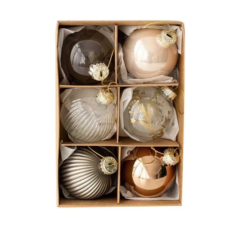 

Стеклянные новогодние шары набор из 6 штук