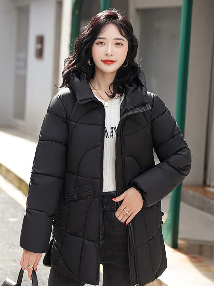 AOSSVIAO 2023 New Women Winter Jacket Long Warm Parkas Female Thicken Coat Cotton Padded Parka Jacket Hooded Outwear