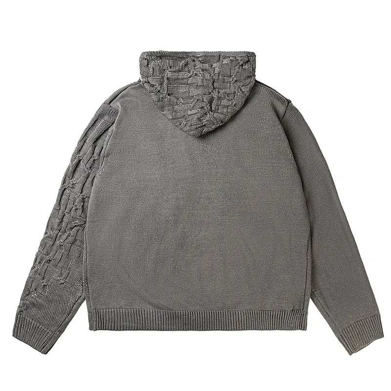 Асимметричный вязаный свитер в стиле пэчворк хип-хоп пуловер оверсайз топы для