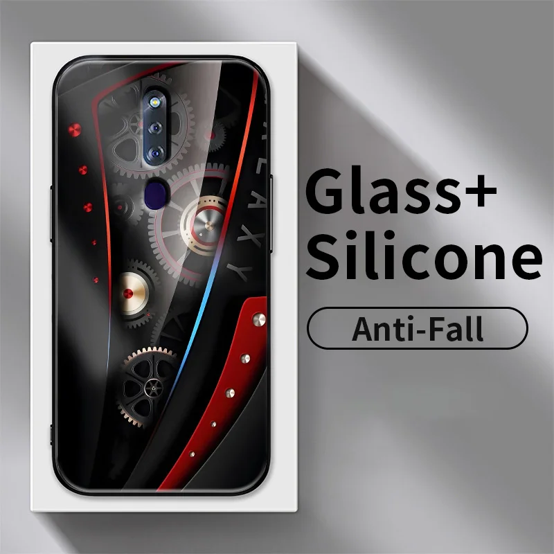 

For OPPO F11 A9 2019 A9x A79 A75 A73 F11 Pro F9 F7 F5 Find X X2 X5 Pro Realme 2 Pro U1 Case Mechanics Tempered Glass Phone Cover