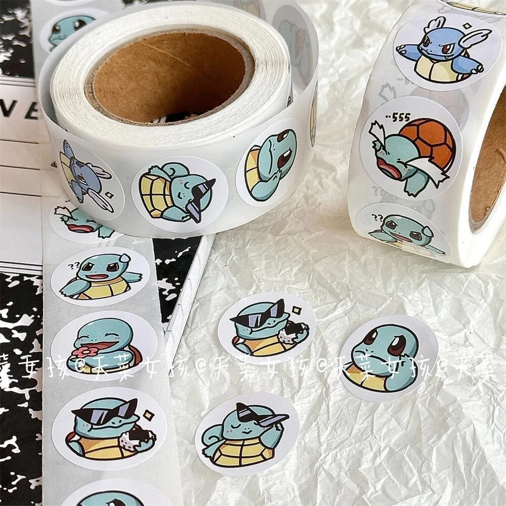 

500PCS Pokémon Collection Stickers Toys Squirtle Roll Paste Decorative Hand Account Stickers Sealing Tape Cute Cartoon Kid Gifts
