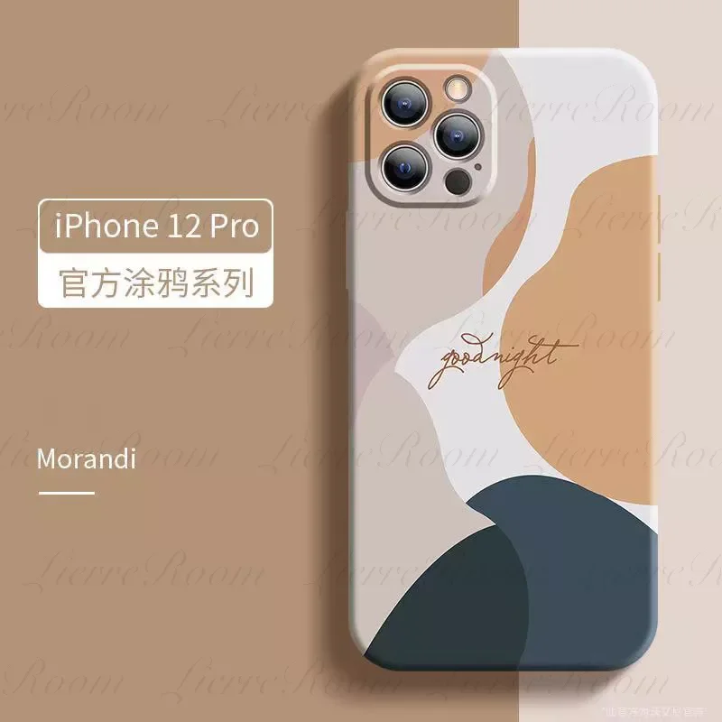 

LierreRoom Morandi Case For iPhone 12 Pro Case Full Lens Cover Shockproof Soft TPU Back Cover For iphone 12 Pro Max Phone Case