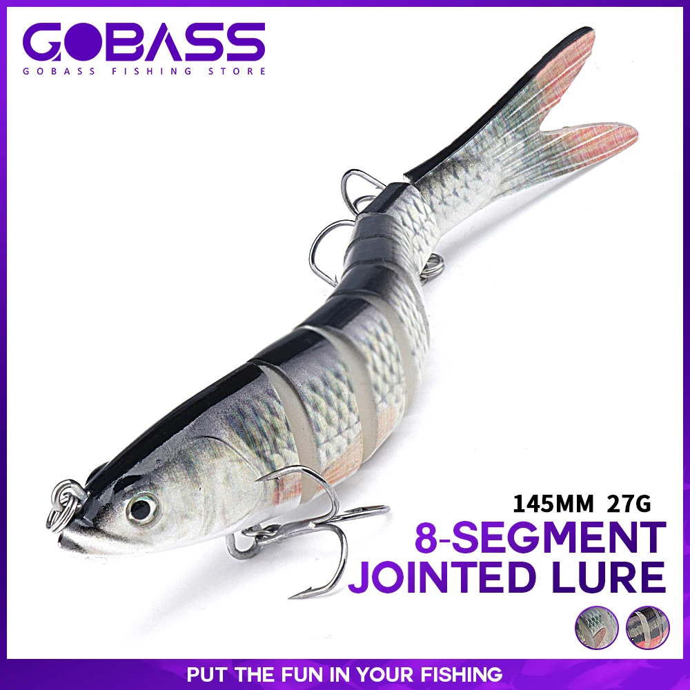 

GOBASS Sinking Multi Jointed Wobblers Artificial Swim Bait 140mm 27g Lifelike 8-Segment Fishing Lures For Bass Pike Trout