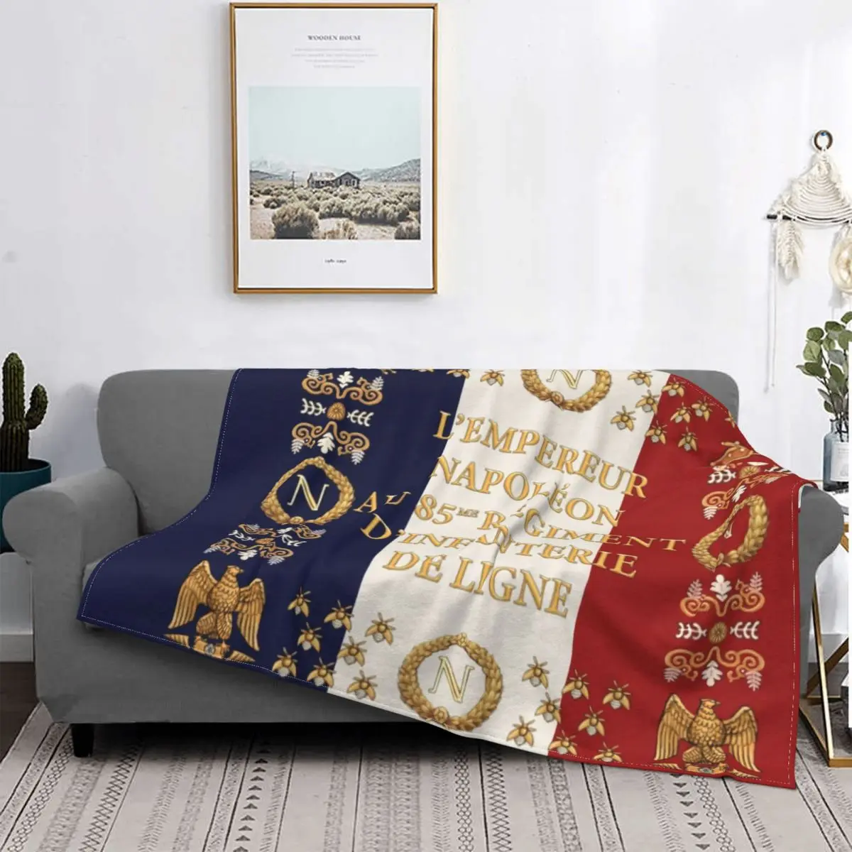 

Napoleonic French 85th Regimental Flag REMASTERED Blanket Warm Fleece Soft Flannel Throw Blankets for Bed Couch Home Spring