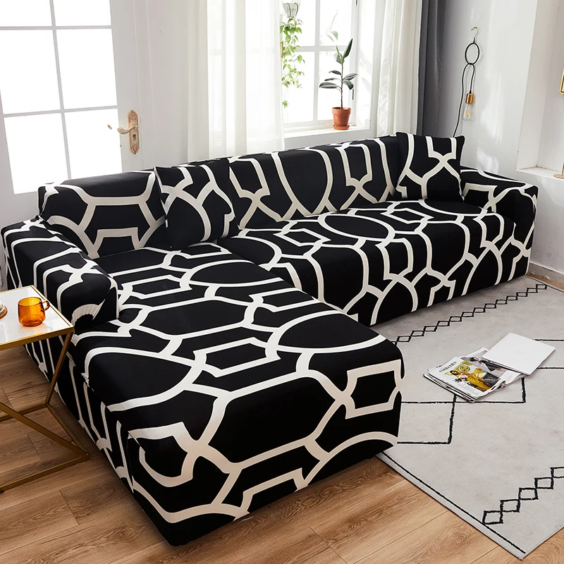 

Elastic Sofa Cover for Living Room Geometric Couch Cover Pets Corner L Shaped Chaise Longue Sofa Slipcover Cushion Cove Home