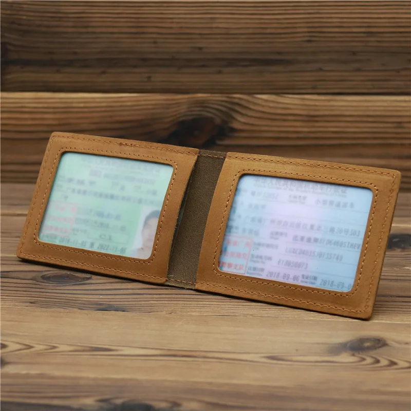 Держатель для водительских прав 100% Натуральная Кожа Супер Тонкий Кошелек Мини