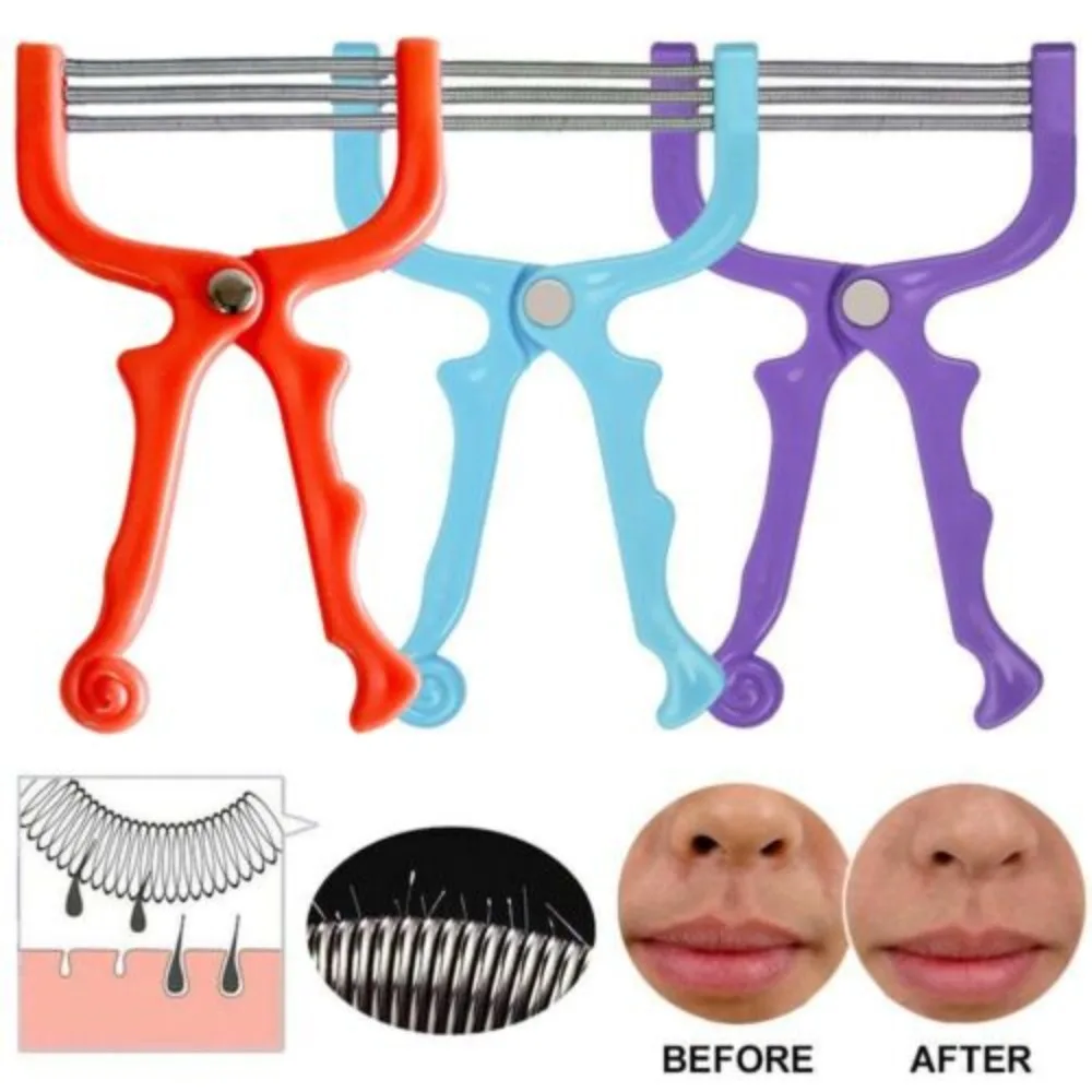 

High Quality Stainless Steel Facial Hair Remover 3 Spring Threading Body Hair Removal Depilation Shaving Beauty Tools
