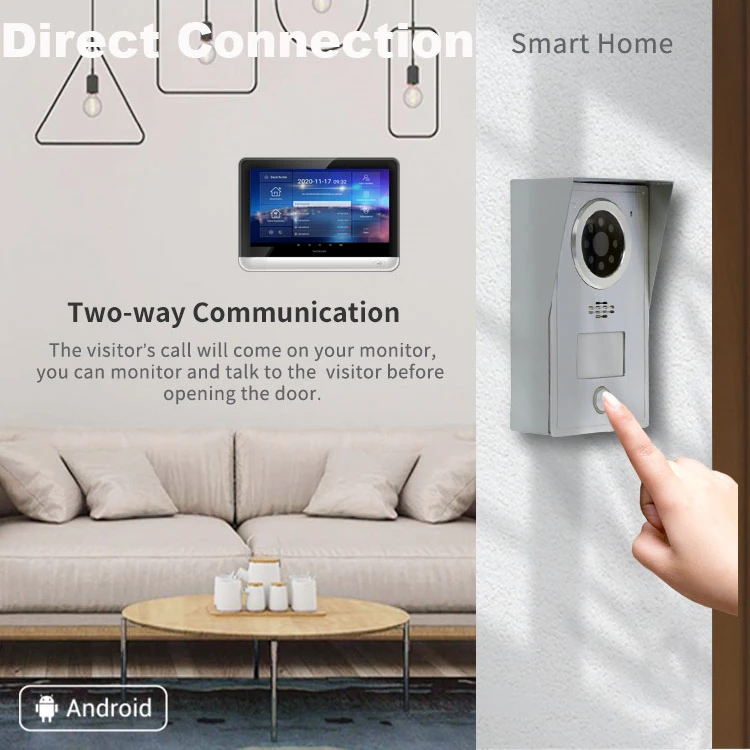 new design smart security system android TUYA 7 inch panel villa door phone