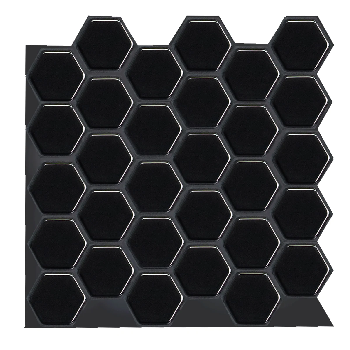 

Premium Black Hexagon Wallpaper Strong Vinyl Wall Tiles Peel and Stick Wall Stickers Suitabe for Fireplace Apartment Coffee Shop