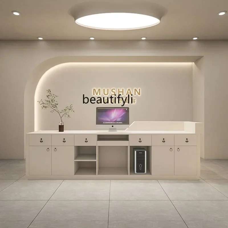 Краска-бар кассовая стойка современный минималистичный салон красоты