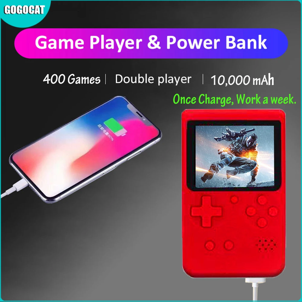 

Built-in 400 in 1 Classic Games +Power Bank Retro Portable Mini Video Game Console 8 Bit Pocket Handheld Game Player Best Gift