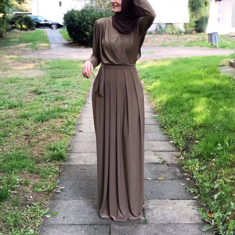 Новинка 2022, однотонные скромные Абайи Рамадан, цельная молитвенная одежда в мусульманском стиле, платье ИД Мубарак, женское платье Jalabiya