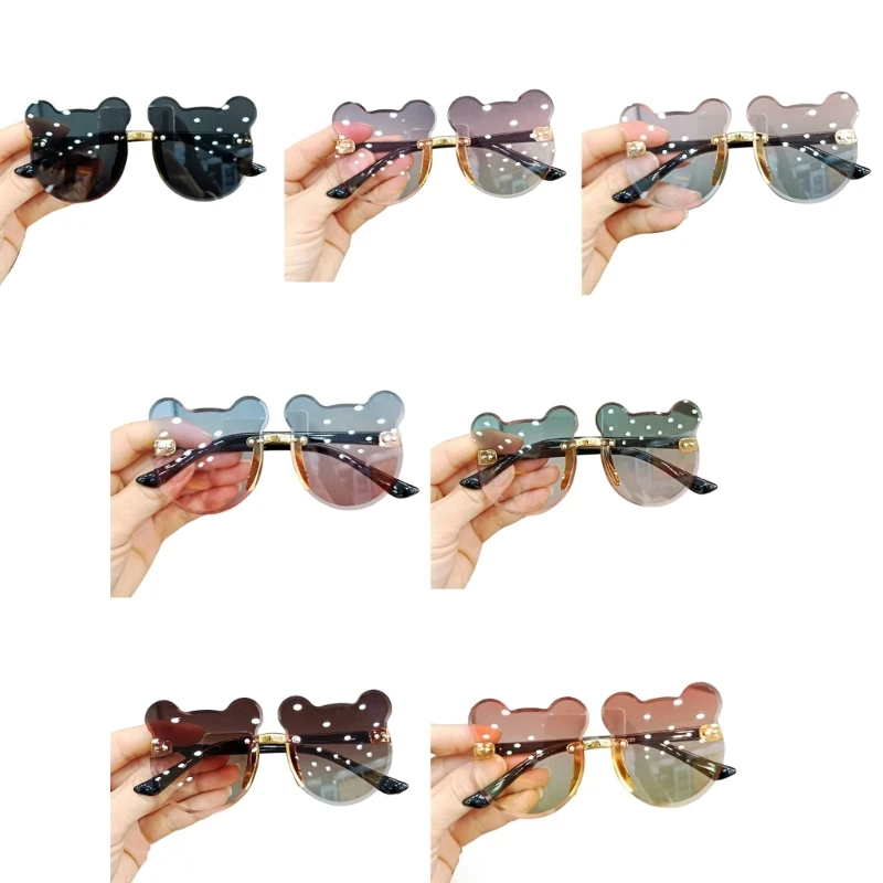 

Gradient Lens Cartoon Bear Shape Lens Sunglasses Small Frame Sunglasses Toddler Spring Summer Camping Travel Sunglasses
