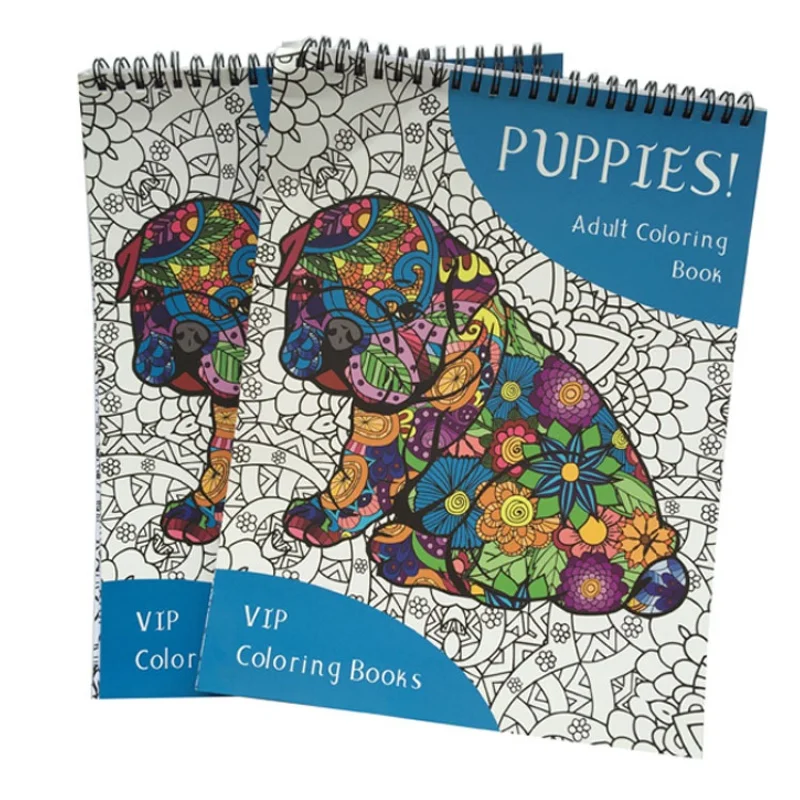 

customizd design China OEM custom wire-O offset kids cartoon coloring book printing