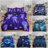 23 pcs jellyfish bedding set sea animals duvet cover single double bed quilt cover home textile bed cover set pillowcase