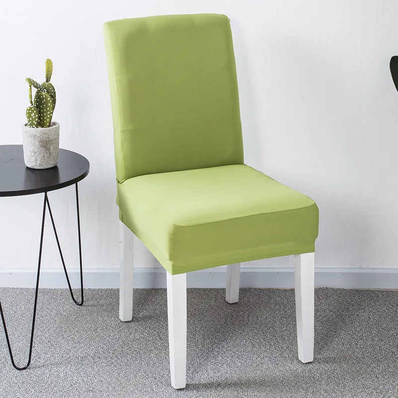 Solid Color Dining Room Lycra Spandex Chair Covers Stretch White Seat Slip Cover Removable For dining chair kitchen | Дом и сад