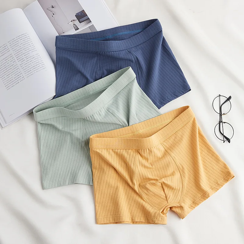 

Трусы-боксеры мужские из дышащего хлопка, пикантные удобные плавки, мягкое нижнее белье, бесшовные шорты