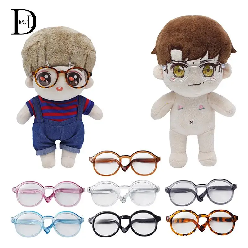 

Миниатюрные очки в круглой оправе с прозрачными линзами, 9 см, очки карамельных цветов, аксессуары для кукол, плюшевые аксессуары для кукол