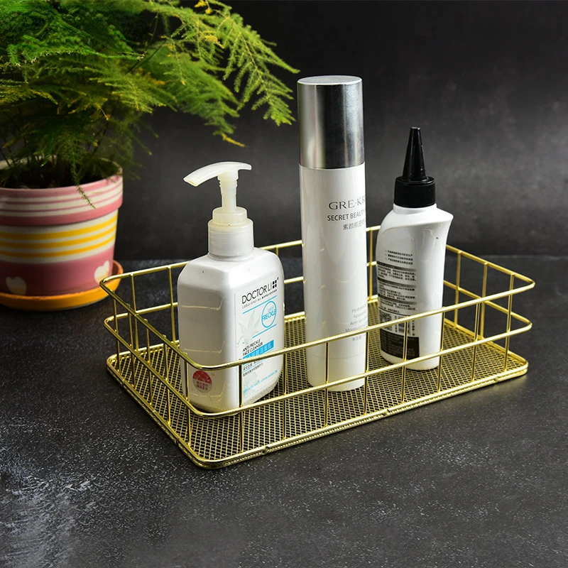 

Rose gold storage basket,iron storage basket,desktop finish,fruit storage basket