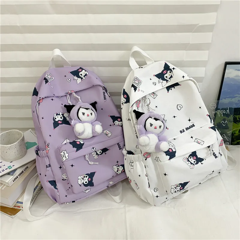 

Японский Школьный ранец Sanrio Kulomi для учеников младшей и старшей школы, милый мягкий рюкзак для девочек, вместительный женский рюкзак