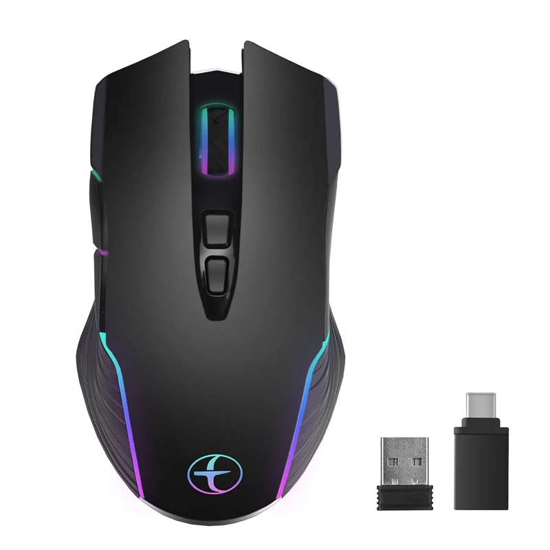 

1Set 2.4G Wireless Mouse Ergonomic Mouse Mover LED Rechargeable Silent Mouse USB Optical Mice