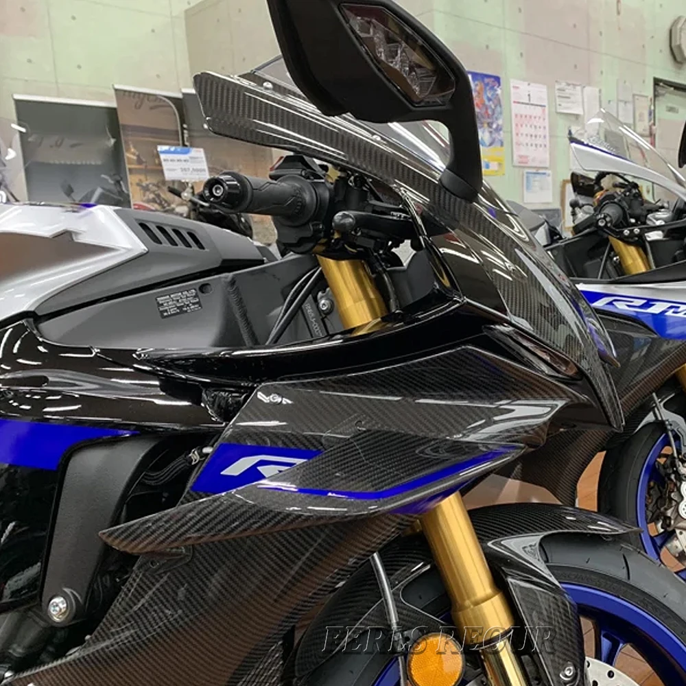 Фото Для Yamaha YZF R1 2020-2025 YZF R1 R1M 2020-2025 аксессуары для мотоциклов обтекатель с фиксированным крылом небольшой спойлер на крыло аэродинамическое крыло №3