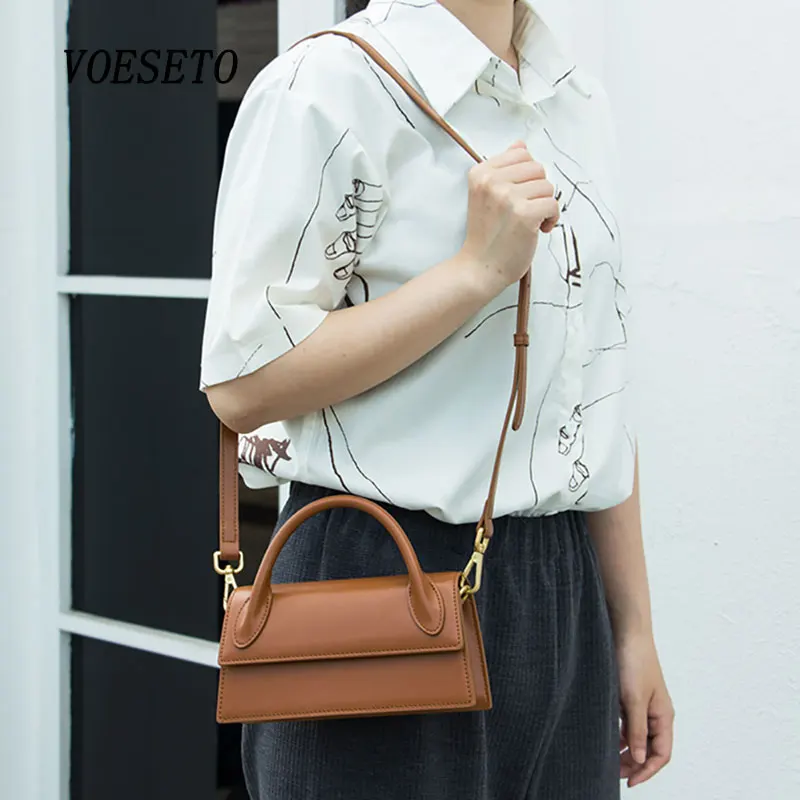

Woman's High Quality Leather Small Design Shoulder Messenger Flap Zaraing Square Bag Simple Fashion Temperament Trendy Handbag